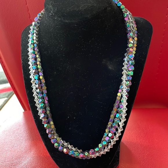 Gorgeous 3 strand necklace!! Swarovski crystals on every strand. Glamorous!! - Picture 3 of 5